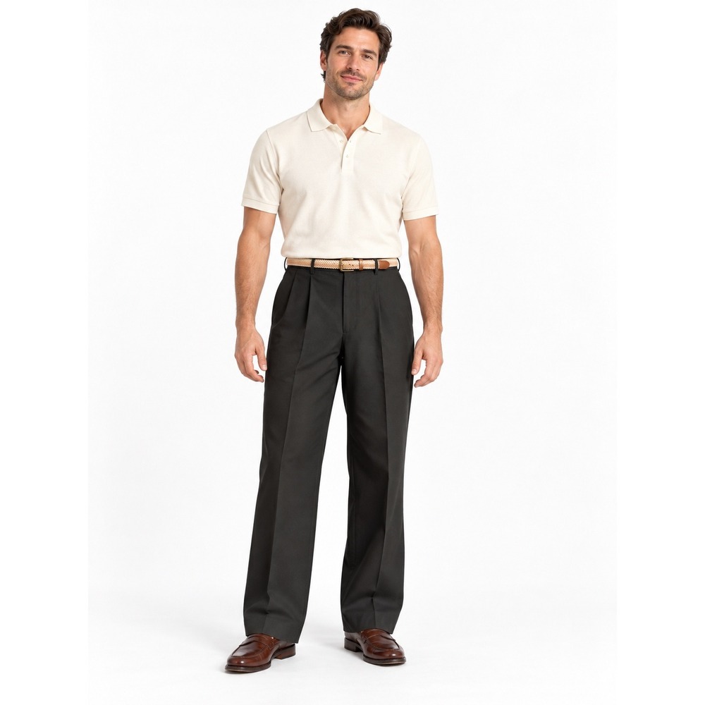 Levi Strauss Sport Classics Black Belted Dress Pants Men's 38x32 NWT